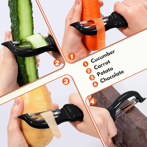 Swivel Vegetable Peeler Comfort Handle Sturdy Long-Lasting 1Pcs Black | Dishwasher Safe Gift for Cooks Potato Peeler for Kitchen Carrot Peeler Fruit Veggie Peeler Sharp Stainless Steel Blades