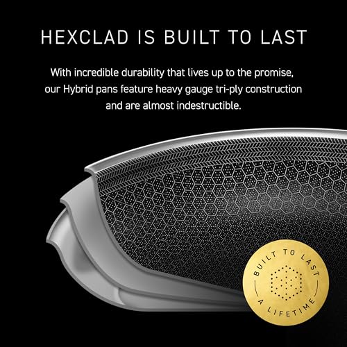 HexClad 5QT Hybrid Nonstick Saucier with Lid, Induction Ready