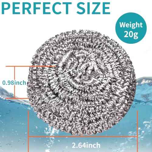 12Pcs Steel Wool Scrubber Pads for Cleaning Dishes, Pans, Pots, Ovens, Grills, Sinks - Stainless Steel Scrubbers for Kitchen, 12 Pack