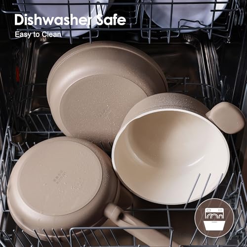 SENSARTE Ceramic Nonstick Pots and Pans Set, Nontoxic Cookware Set 17pcs