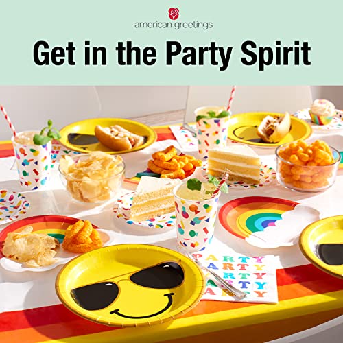 American Greetings 50-Count 9 in. x 9 in. Rainbow Paper Dinner Plates