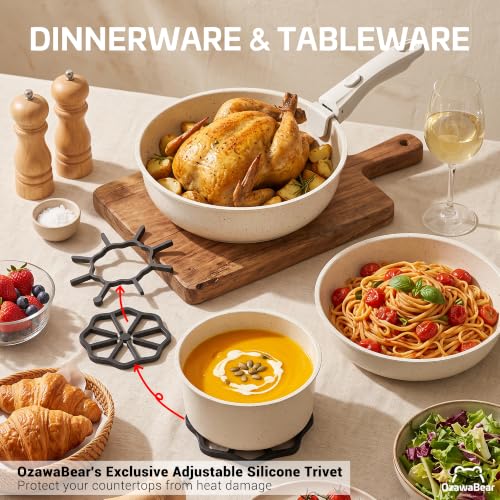 12 Pcs Pots and Pans Set Non Stick, Detachable Handle Cookware