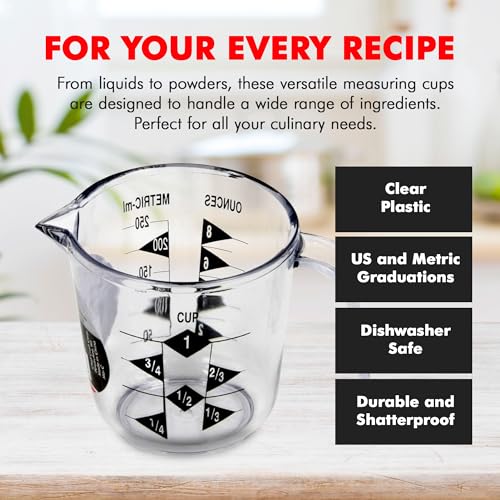 Chef Craft Select Plastic Measuring Cup, 1 Cup Capacity, Clear