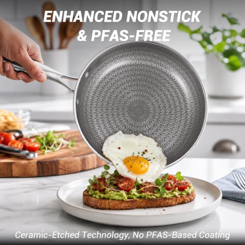 Ammeloo Hybrid Stainless Steel Cookware Set, Nonstick Pots and Pans
