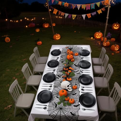 ejonirinjonir 150pcs Frosted Black Plastic Plates Plastic Plate for Wedding | Includes 30 Dinner,30 Dessert Plates and Sliverware Elegantes.Heavy Duty Black Disposable Plates Excel at Party and Banquets.