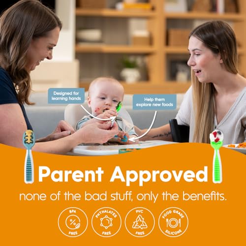 NumNum Feeding Littles Baby Spoons 6 Months, 3-Pack Neutrals