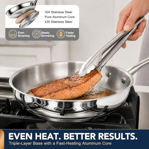 Michelangelo 5-Piece 304 Stainless Steel Cookware Set, Induction Compatible