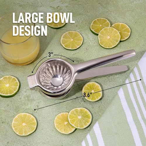 Lemon Squeezer Stainless Steel with Premium Quality Heavy Duty Solid Metal Squeezer Bowl - Large Manual Citrus Press Juicer and Lime Squeezer Stainless Steel - by Zulay Kitchen