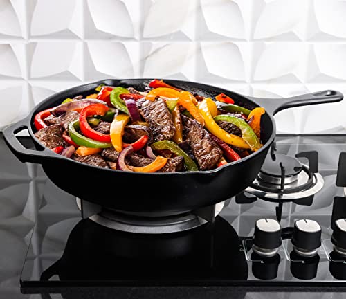 Utopia Kitchen Cast Iron Skillet 12 Inch Pre-Seasoned PFAS-Free Black