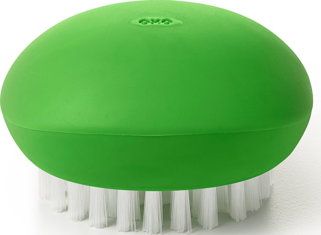 OXO Good Grips Vegetable Brush Black, 1 EA | Sturdy Nylon Bristles Clean Firm Produce, Non-Slip Grip, Ideal for Potatoes & Carrots, Dishwasher Safe