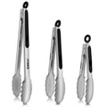 Tongs For Cooking Up to 600 °F Metal Kitchen Tongs 3PCS 7,9,12 Inch | Heat Resistant 600 Degrees Stainless Steel,Heavy Duty Metal Locking Tong for Food,Salad and BBQ Dishwasher Safe