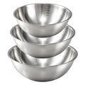 Gronivex Stainless Steel Mixing Bowls Set, 3-Piece (1.5, 2.2 & 3.4 Qt) | Food-Grade Metal, Dishwasher safe，Stackable Nesting & Space-Saving – For Kitchen Baking, Salads, Meal Prep, RV & Camping
