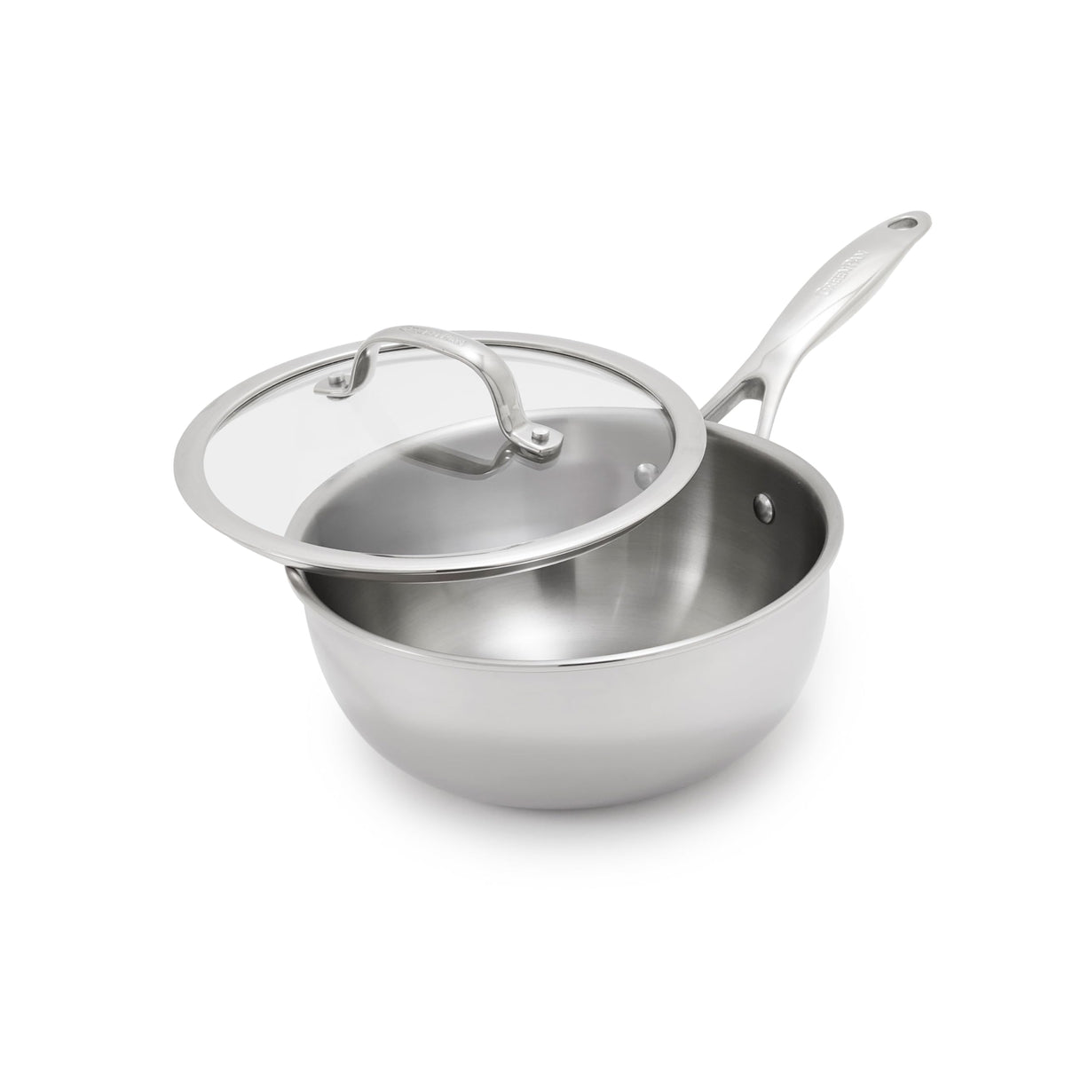 GreenPan Valencia Pro 2.5QT Tri-Ply Stainless Steel Chef’s Pan with Lid