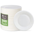 Vplus 100% Compostable Small Paper Plates, 300 Pack 6 Inch, Uncoated | Biodegradable, Made of Sugar Cane Fibers, Perfect for Sandwich, Cake, and Snack