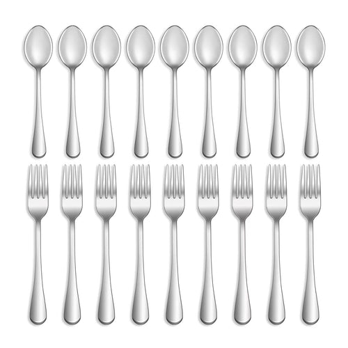 16 Pcs Forks and Spoons Silverware Set,Food Grade Stainless Steel Flatware Cutlery Set for Home,Kitchen and Restaurant,Mirror Polished,Dishwasher Safe - 8 Dinner Fork(8 inch) and 8 Teaspoon(6.5 inch)