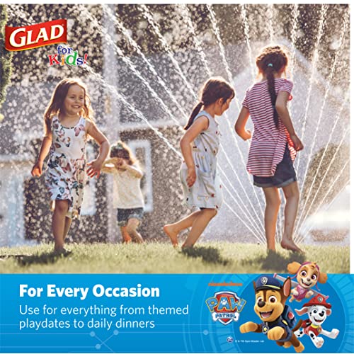 Glad for Kids Paw Patrol Paper Plates, Core Pups Blue, 8.5 Inch, 20 Count | Heavy-duty, soak-proof, cut-resistant plates for birthdays, parties, and everyday meals