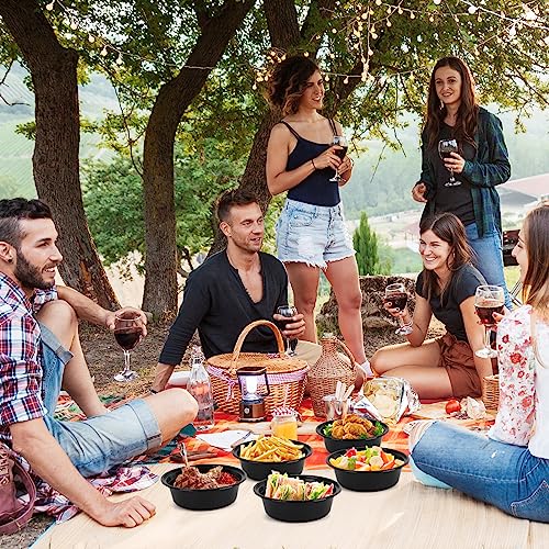 WGCC Meal Prep Containers with Lids - 50Pack 32OZ Meal Bowls, Round To Go Containers, BPA-Free, Freezer & Dishwasher Safe