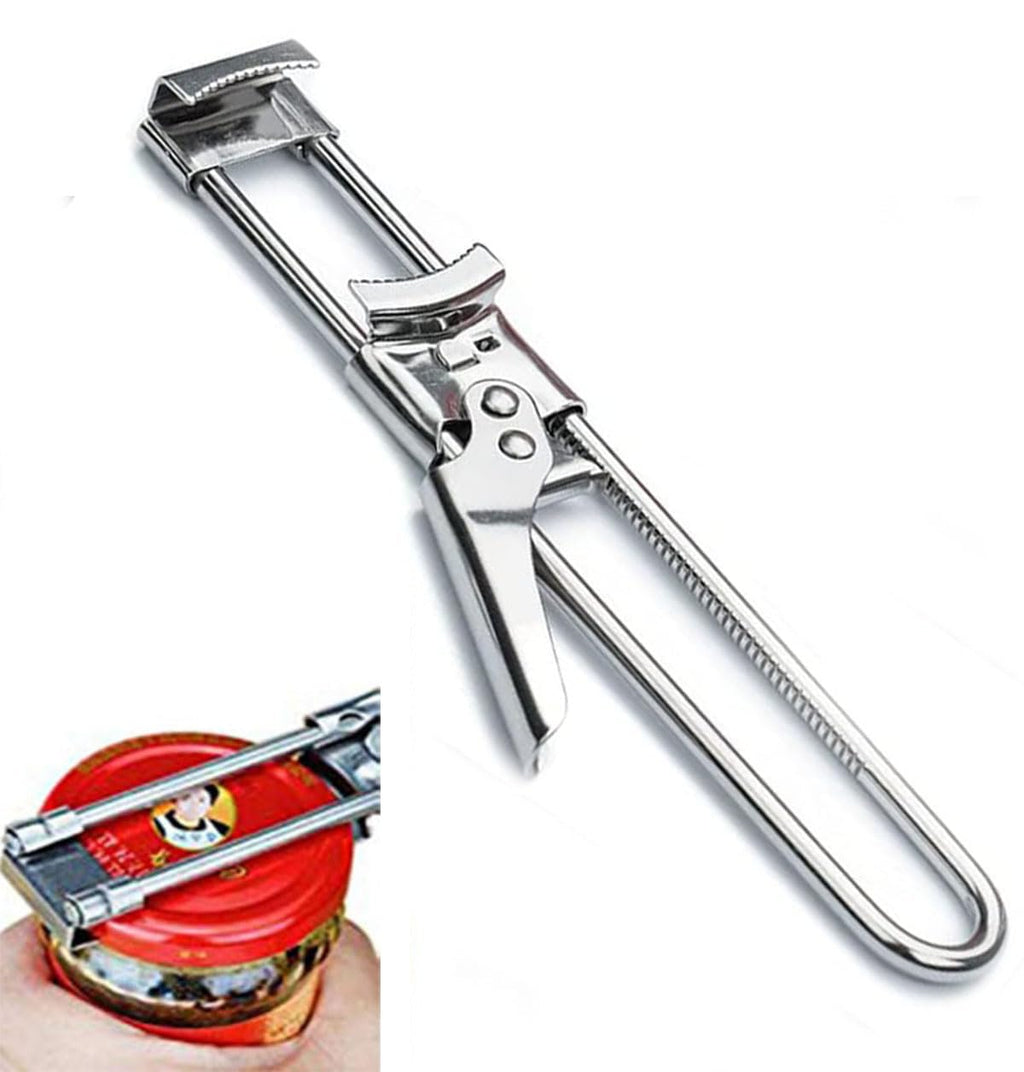 Master Jar & Bottle Opener,Adjustable Multifunctional Stainless Steel Can Opener Jar Lid Gripper,Manual,Kitchen Accessories（Silver）