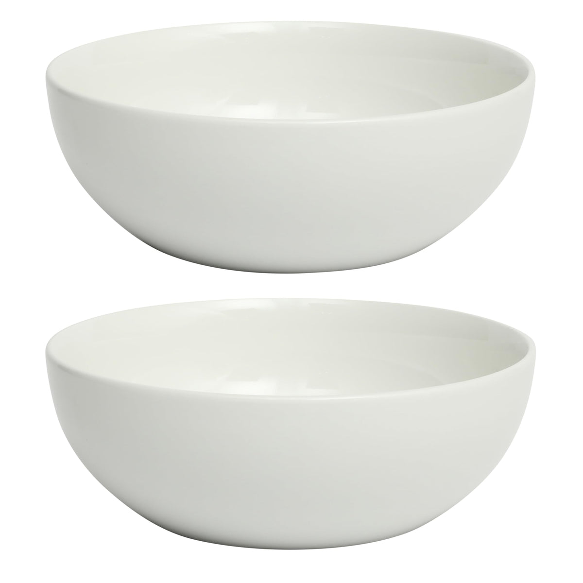 Gibson Home Extra Large Serving Bowls Set of 2-100 oz 10-Inch White Porcelain Salad Bowl Set, Stackable Ceramic Kitchen Bowls, Dishwasher & Microwave Safe