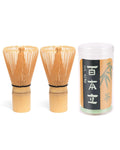 JUL WIND Matcha Whisk Set with 2-pack Bamboo Matcha Whisk | Handcrafted Traditional Japanese Chasen, 100-Prong Matcha Stirrer Wisk Mixer Brush for Authentic Matcha Tea Preparation