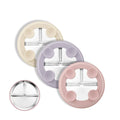 Bakpoco Stainless Steel Suction Plates for Toddlers, 8" Divided Kids Baby Plates with Removable Silicone Suction, Non Toxic Non Slip Portion Control Snack Dishes 3 Packs, Pink Beige Lilac