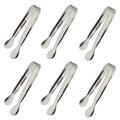 6PCS Ice Tongs Mini Sugar Tongs 4.25Inch Stainless Steel Kitchen Utensils Set,Small Serving Tong and Tiny Kitchen Tong for Appetizers,Tea Party, Coffee Bar, Desserts by Sunenlyst (Silver)