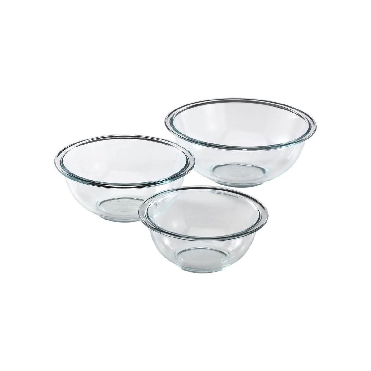 Pyrex Essentials (3-Piece) Glass Mixing Bowls Set for Prepping and Baking | Preheated oven, microwave, dishwasher & freezer safe