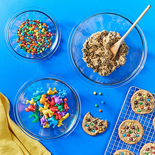 Pyrex Essentials (3-Piece) Glass Mixing Bowls Set for Prepping and Baking | Preheated oven, microwave, dishwasher & freezer safe