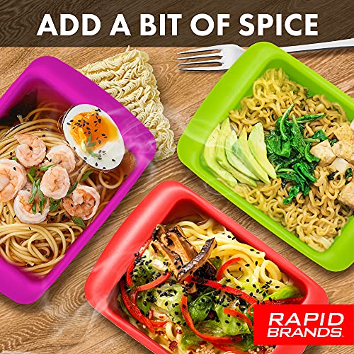 Rapid Ramen Cooker - Microwave Ramen in 3 Minutes - BPA Free and Dishwasher Safe | Perfect for Dorm, Small Kitchen, or Office (2-Pack,Black)