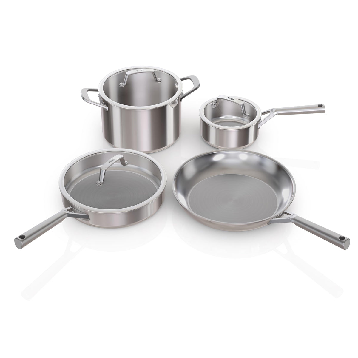 Ninja® EverClad 7-Pc Stainless Steel Cookware Set, Silver, C99007