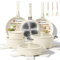 Ammeloo 24pcs Ceramic Cookware Set, Pots and Pans Set with Removable Handle
