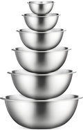 FineDine Stainless Steel Mixing Bowls Set, 6-Piece Metal Bowls | Stainless steel bowls, nesting design saves space, dishwasher safe, prep bowls, baking bowls, cooking bowls