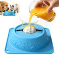 Slow Feeder Dog Bowl for Liquid Treats, Anti-Slip Lick Bowl, Bone Broth and Yogurt Puzzle Feeder, Dog Enrichment Toys No Spill Pet Bowl Pup Lick Toy for Dogs and Cats, Anxiety Relief, Blue
