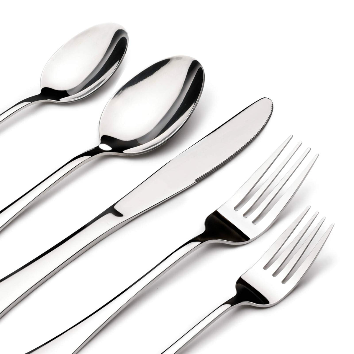 Silverware Set for 8, 40 Piece Stainless Steel Flatware Utensil Cutlery Set | Heavy Duty Steak Knife Fork and Spoon, Dishwasher Safe, Gift Package for Wedding Housewarming