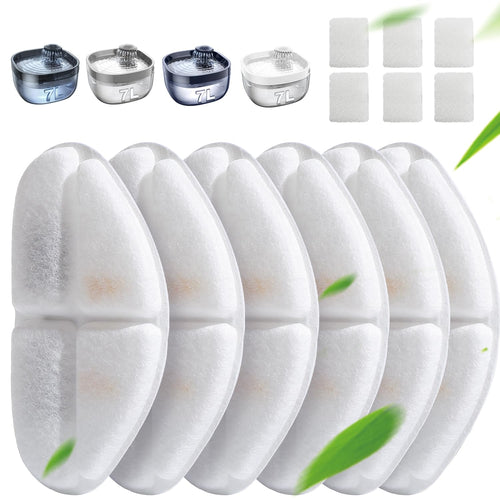 6 Pack of Filter & 6 Pump Sponges FEELNEEDY only for (FN-W05) 7L/1.8Gal Dog Water Fountain, Dog Water Bowl Dispenser
