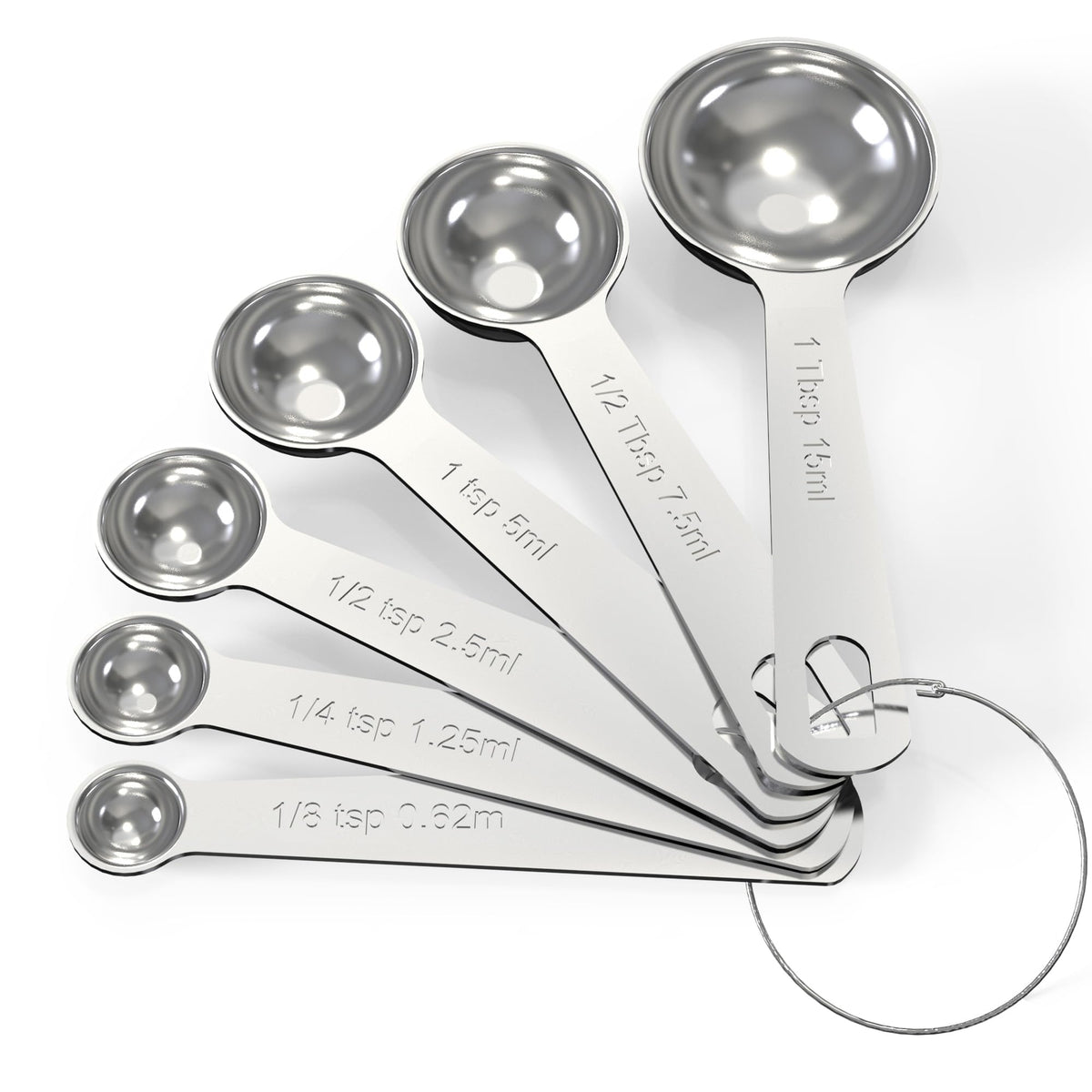 TILUCK Stainless Steel Measuring Cups & Spoons Set,Coffee Scoop Spoon | Kitchen Gadgets for Cooking & Baking,Set of 6