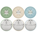 PandaEar 3 Pack Stainless Steel Baby Suction Plates, Divided Toddler Plate for Baby Led Weaning Supplies, Non-Slip Toddler Baby Feeding Set Dishwasher Safe (Blue/Green/Brown)