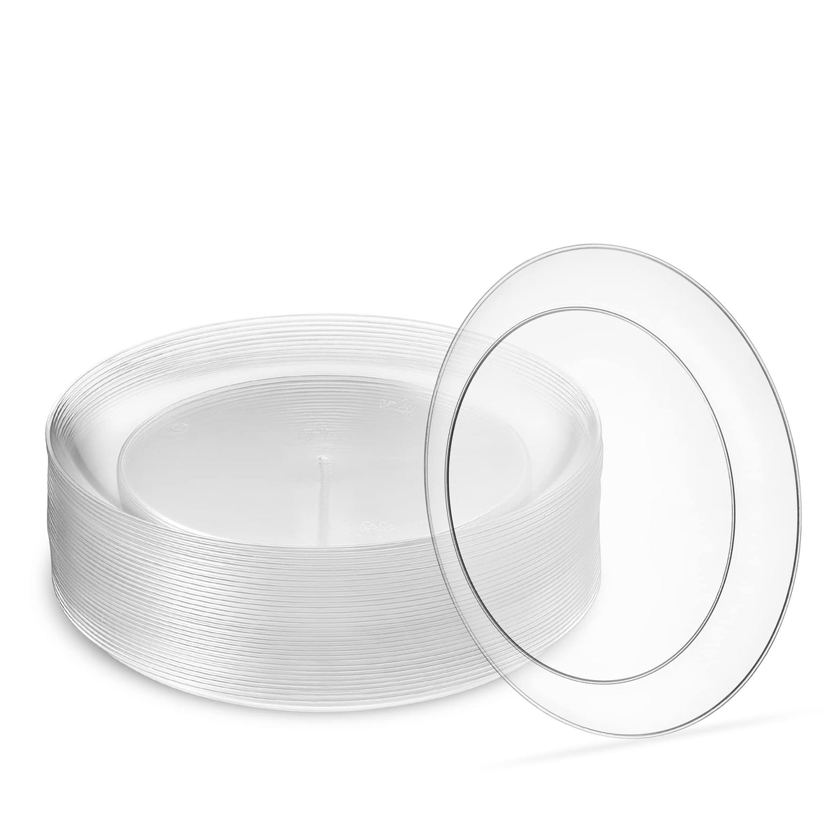 [6'' 40 Pack] 6'' inch Premium Heavy Weight Crystal Clear Classy Disposable hard Plastic Dessert plates