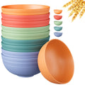 Quatish 10 PCS Cereal Bowls, Plastic Bowls, Small Snack Soup Kitchen Bowl | Unbreakable, Dishwasher & Microwave Safe, Easy-to-Clean, Portable, for Camping Salad & Picnics, Wheat Straw