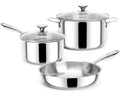 Michelangelo 5-Piece 304 Stainless Steel Cookware Set, Induction Compatible
