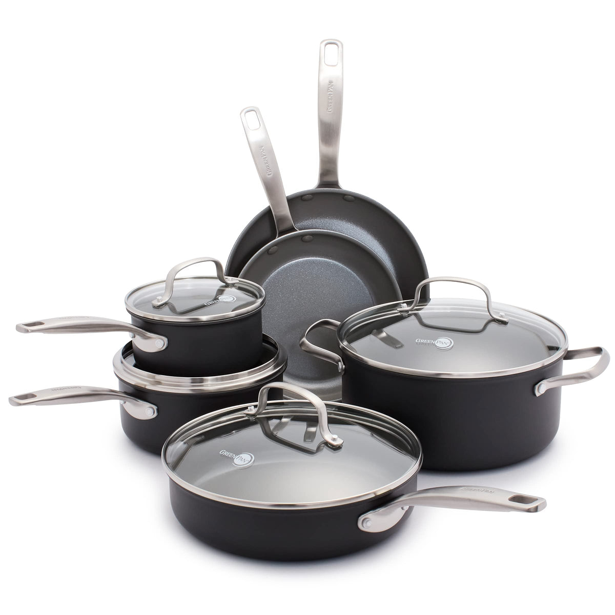 GreenPan Chatham PFAS-Free Ceramic Nonstick 10 Piece Pots & Pans Set