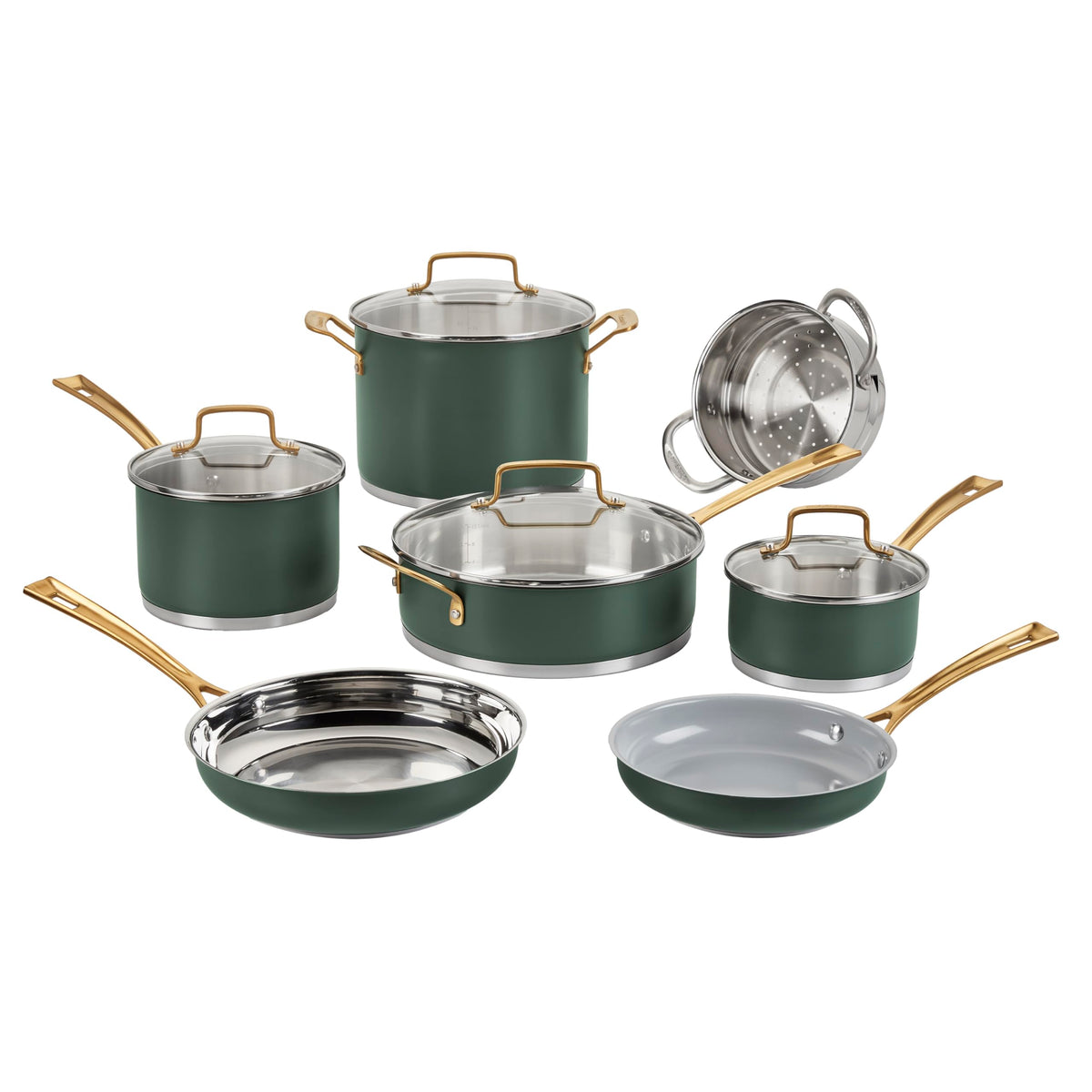 Cuisinart Cookware Set, Stainless Steel, Matte Thyme, 11-Pc, MT89G-11