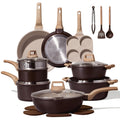 CAROTE 21pcs Ceramic Cookware Sets, Pots and Pans Set