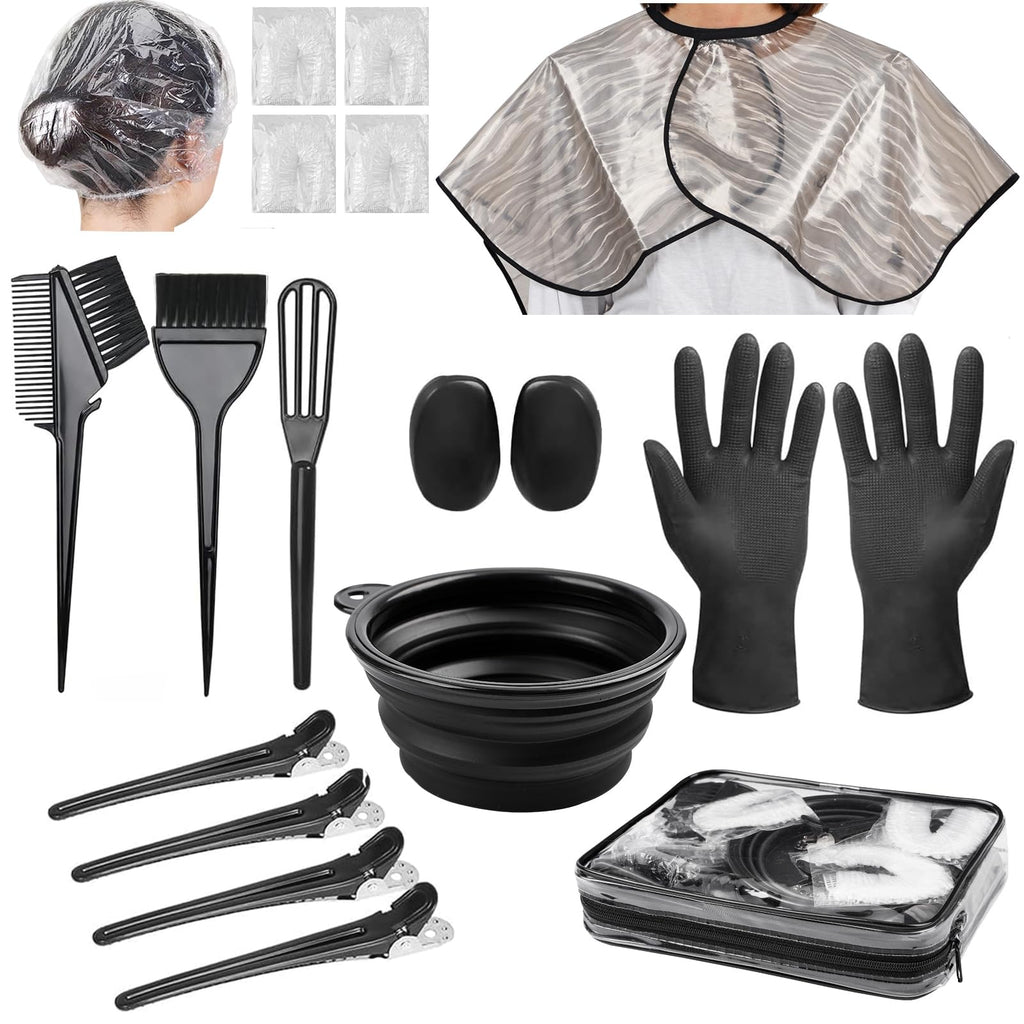 Xarchy 19Pcs Professional Hair Bleach Kit, Hair Coloring Products | for Hair Highlightin and Hair Dyeing at Home with Hair Dye Brush, Hair Color Bowl, Hairclips, Gloves, Storage Bag
