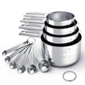 TILUCK Stainless Steel Measuring Cups & Spoons Set, Cups and Spoons | Stainless Steel Nesting Measure Cups , Kitchen Gadgets for Cooking & Baking (10)