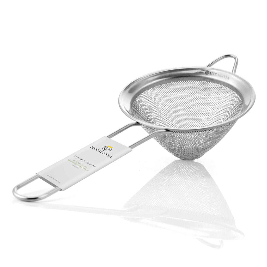 Homestia 304 Stainless Steel Fine Mesh Strainer, Sieve Sifter For Tea, Food | 3.3'' Kitchen Small Strainer Fine Mesh, Sieve Filter for Tea, Fruits, Juicing, Drinks, Coffee, Cone Cocktail Bar Strainer