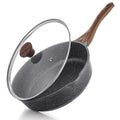 SENSARTE Nonstick Skillet, Deep Frying Pan 10/11/12-inch, Saute Pan with Lid, Stay-cool Handle, Healthy Stone Cookware Cooking Pan, Induction Compatible (10-Inch/3.5QT)