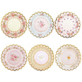 Xjoviative 48 PCS Vintage Floral Paper Plates 7 inch, Scalloped Flower Tea Party Plates Disposable Cake Dessert Plate for Birthday Bridal Shower Baby Shower Wedding Party Decorations (Floral)