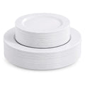 Ricvan Disposable White Plastic Plates 60 Pack, Microwave, Dishwasher Safe | Set for 30 Guests: 30 Dinner Plates and 30 Dessert Plates, Parties, Weddings, BBQs and Family Meals