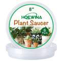Plant Saucer Tray, 6 Pack 8 Inch Plastic Plant Saucers for Indoor Outdoor | Heavy Duty Clear Flower Pot Tray for pots Planter, Flower Plant Water Trays Plant Pot Saucers Drip Tray for Potted Plant